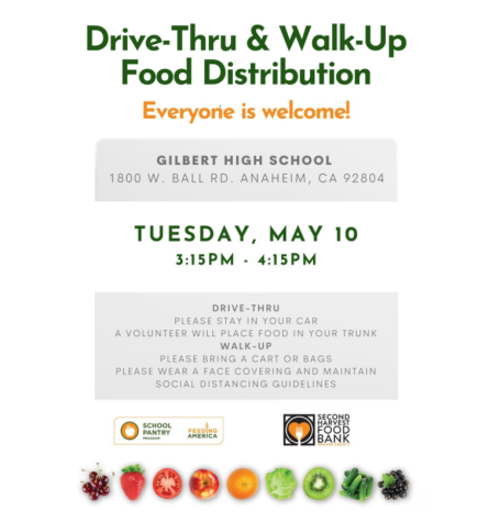 Food Distribution is Tuesday May 10th:               Here at Gilbert!