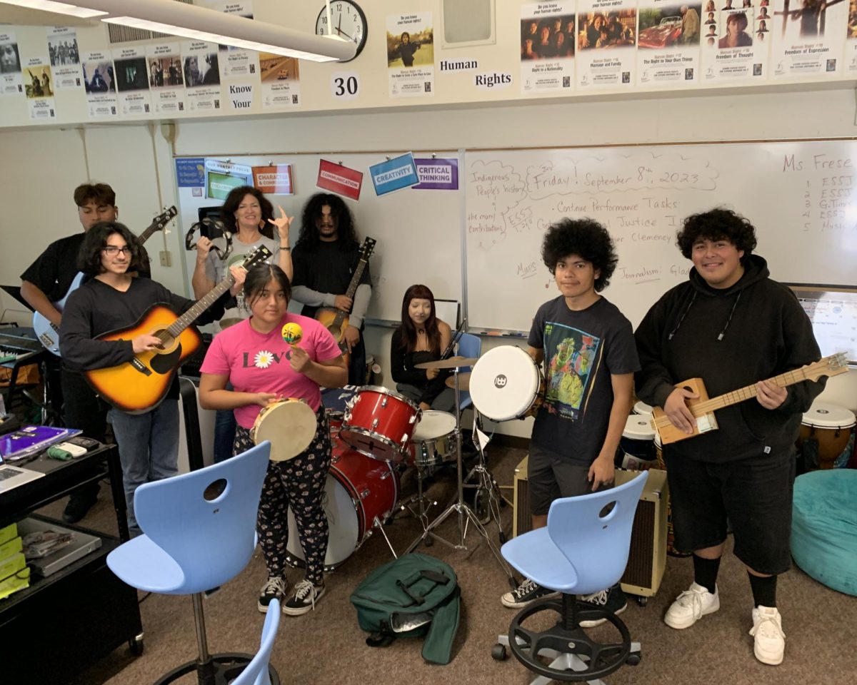 Music+Appreciation+holds+first+meeting+of+2023-2024+school+year.+Pictured+L-R%3A+Jerry%2C+Joshua%2C+Ms.+Frese%2C+Ashli%2C+Ali%2C+Des%2C+Alex%2C+and+Diego