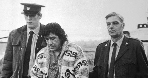 Leonard Peltier getting arrested on Feburary 6, 1976