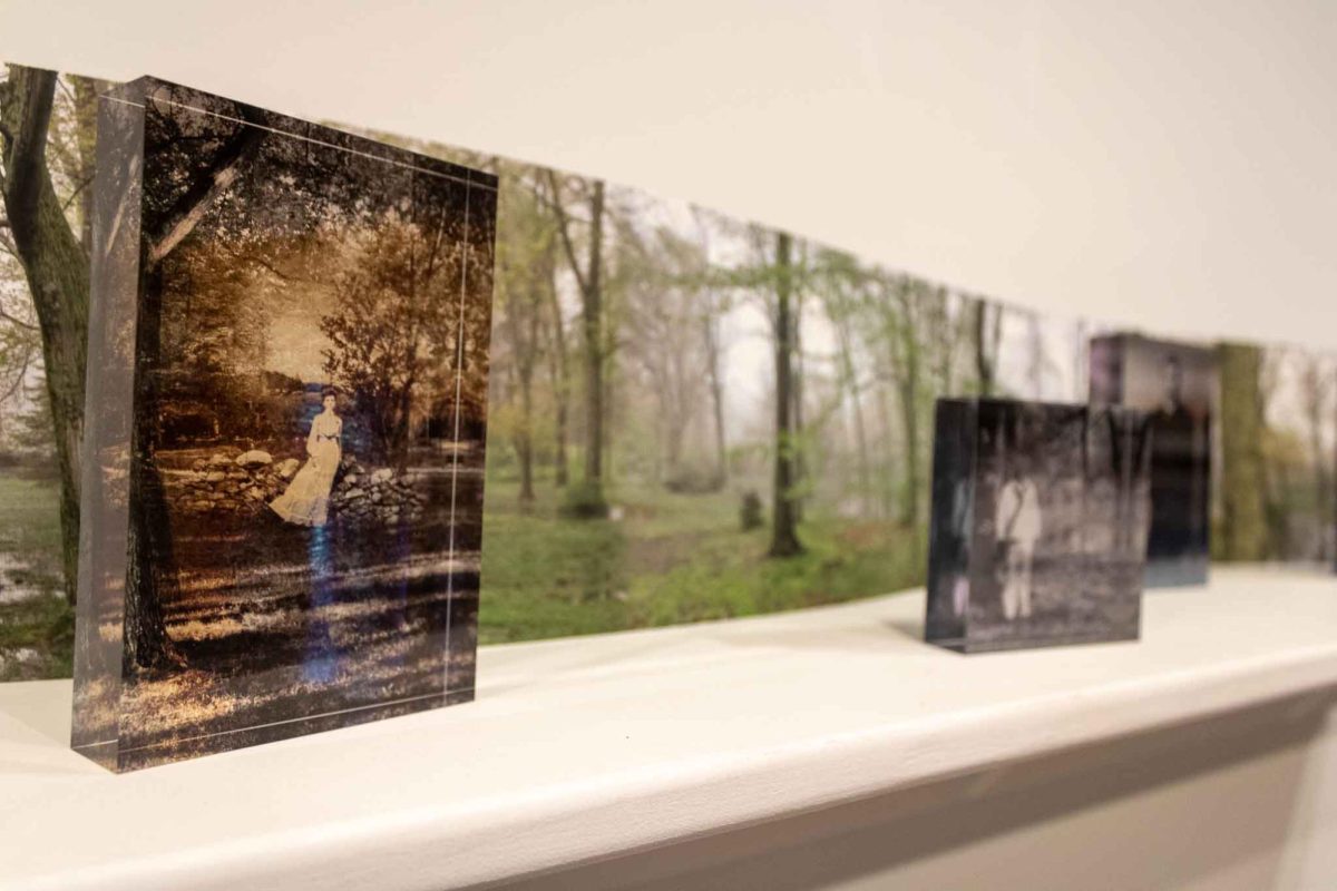 A look inside the exhibit, artworks by a single mom. 