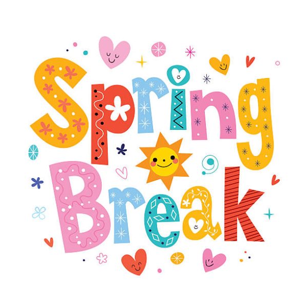 Spring break decorative type lettering design